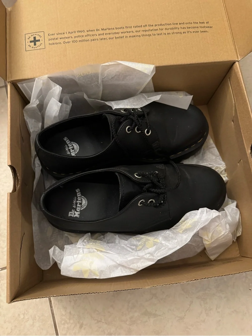 Dr. Martens Black 3-Eye Derby Lace-Up Shoe